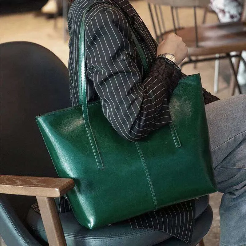 Hifashion Grote Tote van Echt Rundleer voor Dames 2025 Trend Designer A4 Schoudertas Laptoptas Shopper Dames_voghion.com