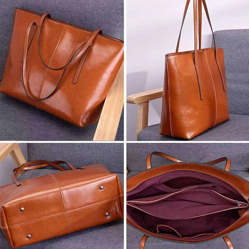 Hifashion Grote Tote van Echt Rundleer voor Dames 2025 Trend Designer A4 Schoudertas Laptoptas Shopper Dames_voghion.com