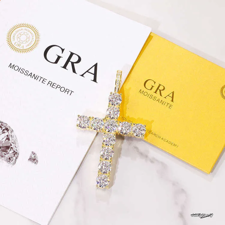Ddmylovely Yellow Gold Plated Sterling Silver Cross Pendant 8mm Wide ...
