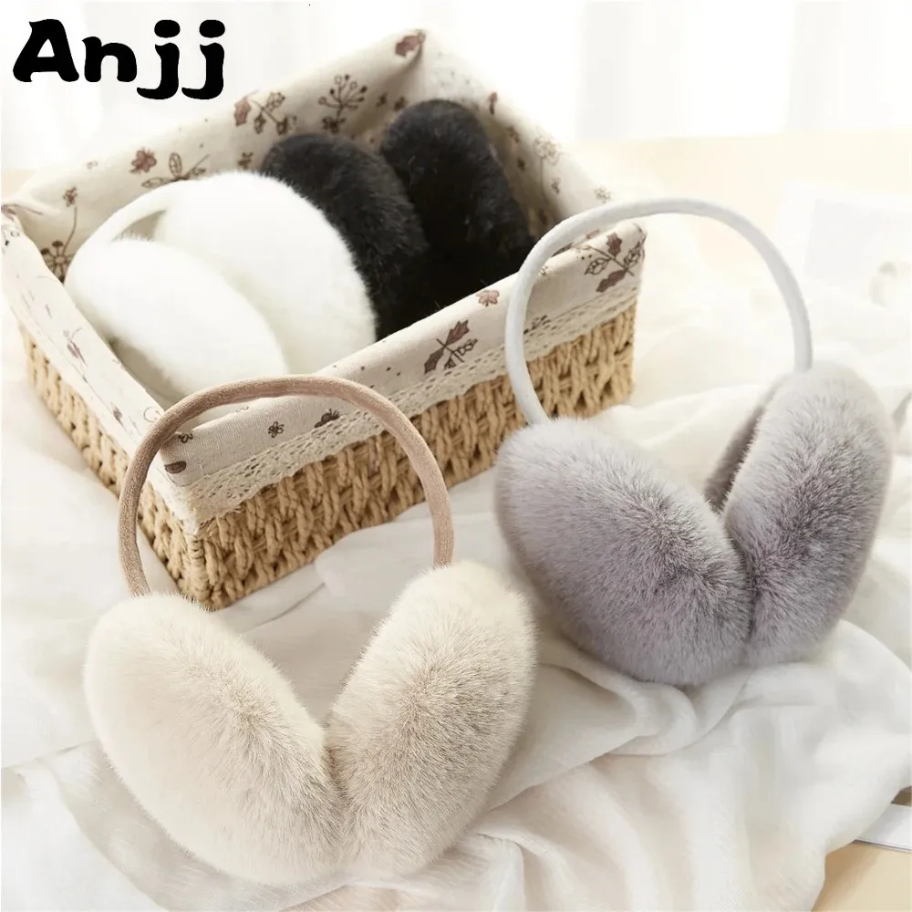Anjj Faux Rabbit Fur Earmuffs Warm Winter Ear Muffs From