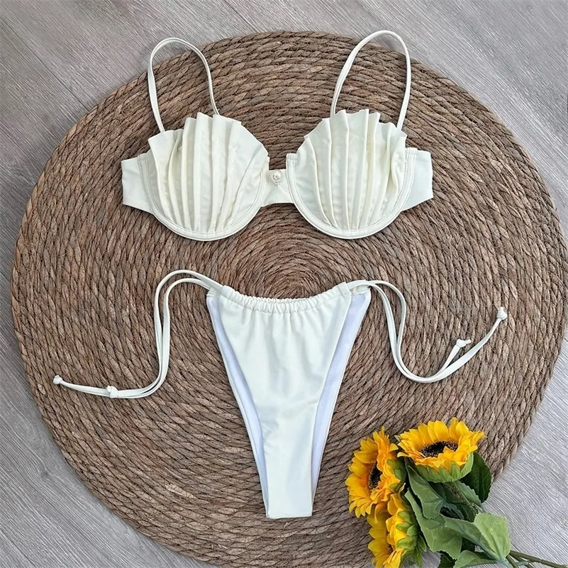 Sexy Shell Micro Bikini Set Brazilian Thong Swimwear For Women Beach ...