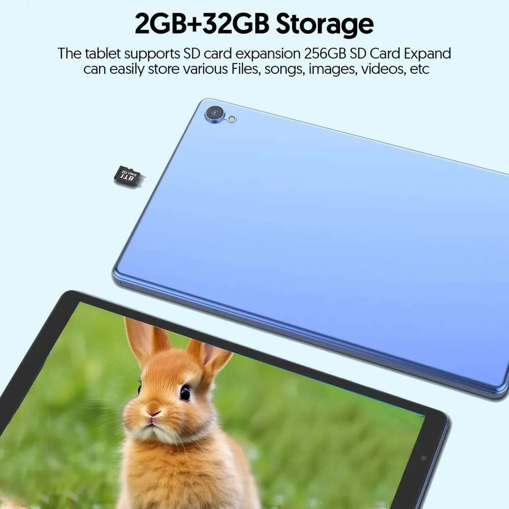 Tablet, 7 Inch 8 GB ROM Quad Core CPU-Tablet voor Kinderen, Puzzel Early Education Tablet Kids-tablet, Ondersteuning voor WIFI, Dubbele Camera, Cadeaus (BLUE