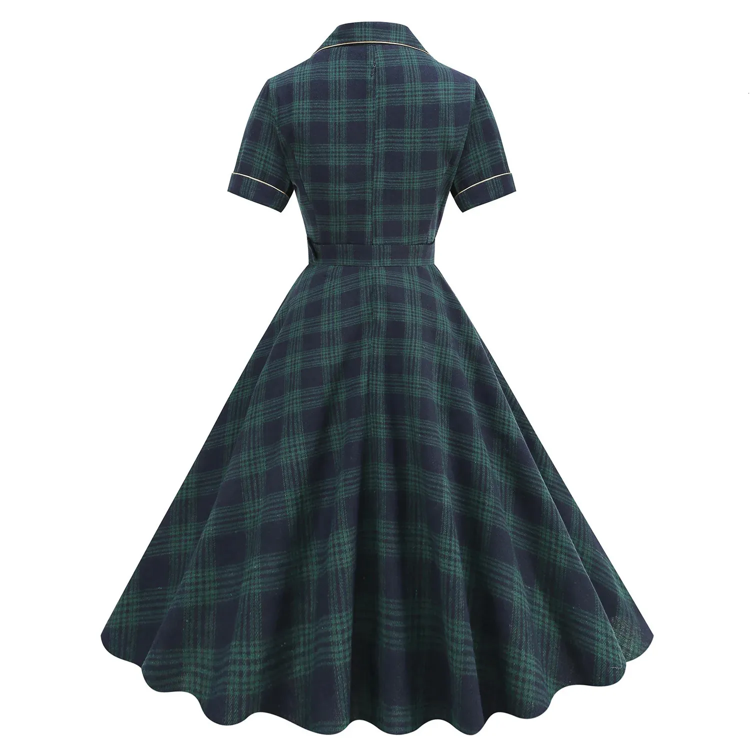 50s holiday party dress England Style Vintage Christmas Plaid Print Slim Fit Pinup Swing Flare Tea Dress with Belt from Dhgate Urban Sexy Dresses cocktail christmas party dress