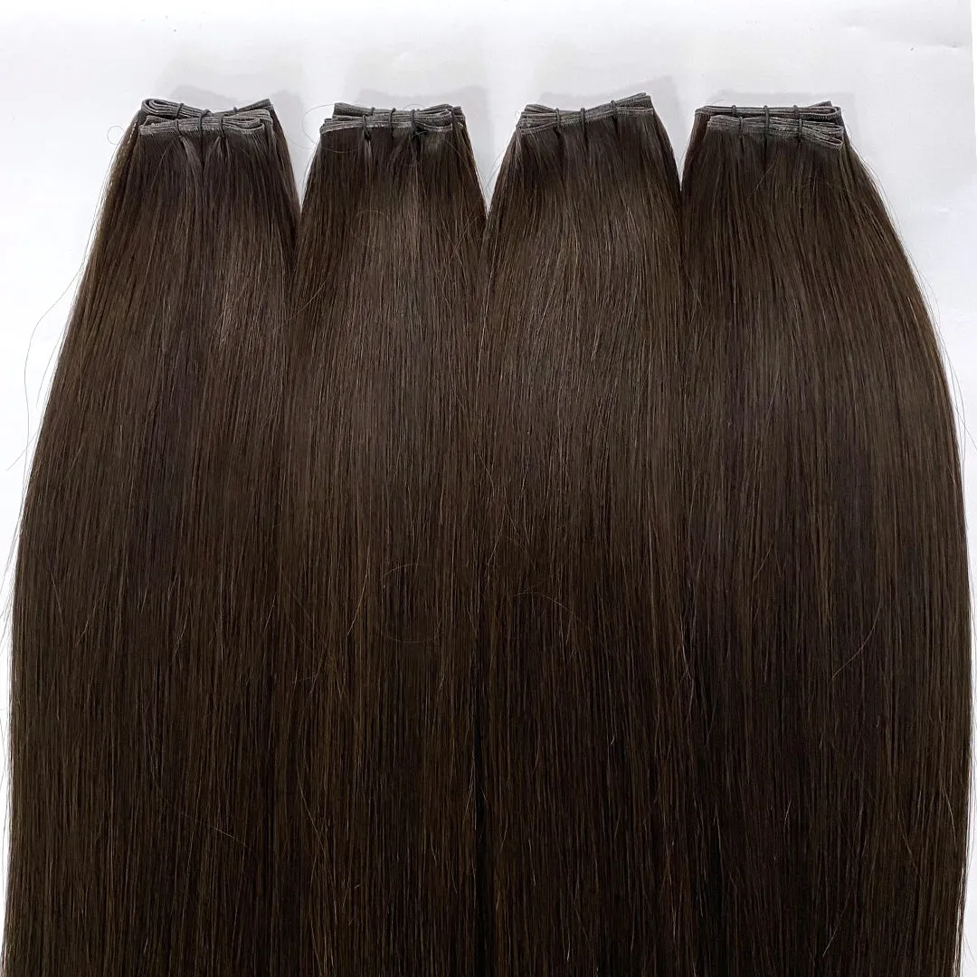 Human Hair Extensions 100g Machine Double Weft 1B Natural Black ...