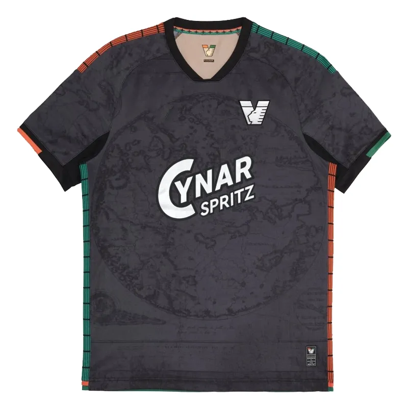 Venezia FC soccer jersey 2025 2026 black polyester men's short