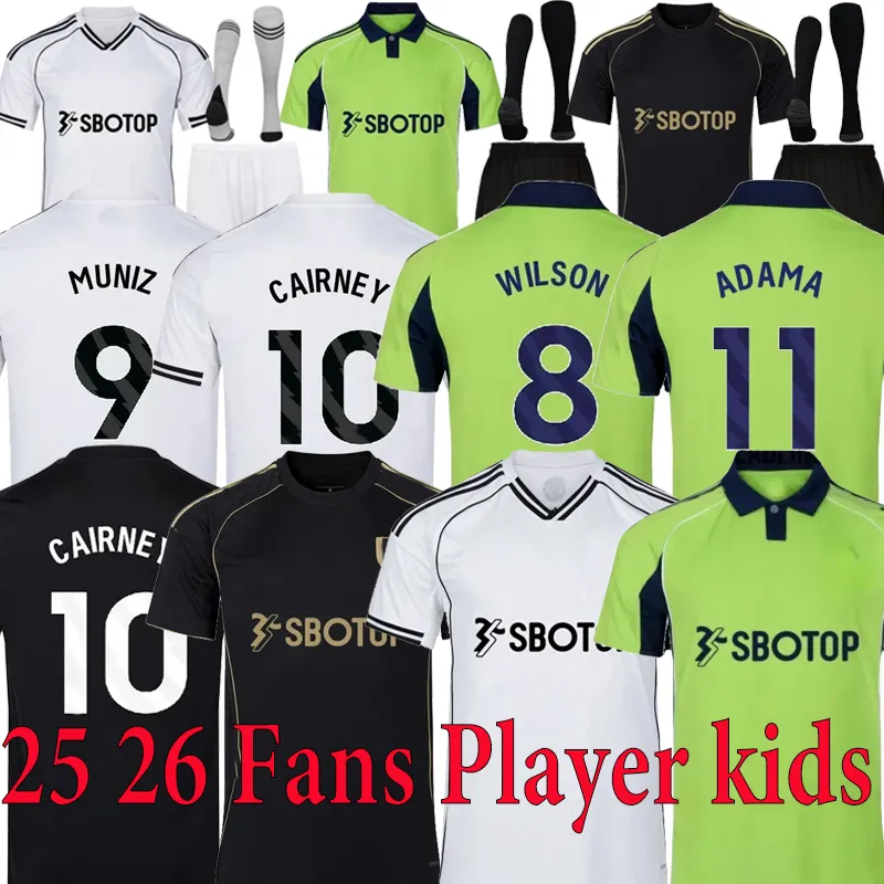 Fulham 25 26 Soccer T Shirts Set With Smith Rowe, MUNIZ, ANDREAS