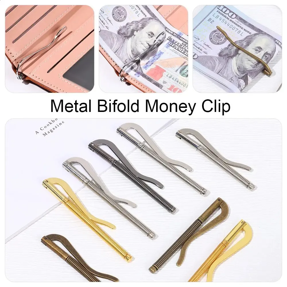 High Quality Durable Metal Money Clip Bifold Bar Wallet Spring Clamp ...