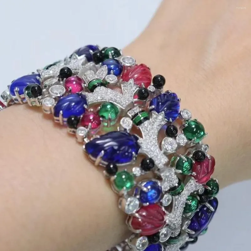 A-kuqraページ♡⃜ チャームブレスレットkqdance 7インチ幅925シルバーレッドグリーン