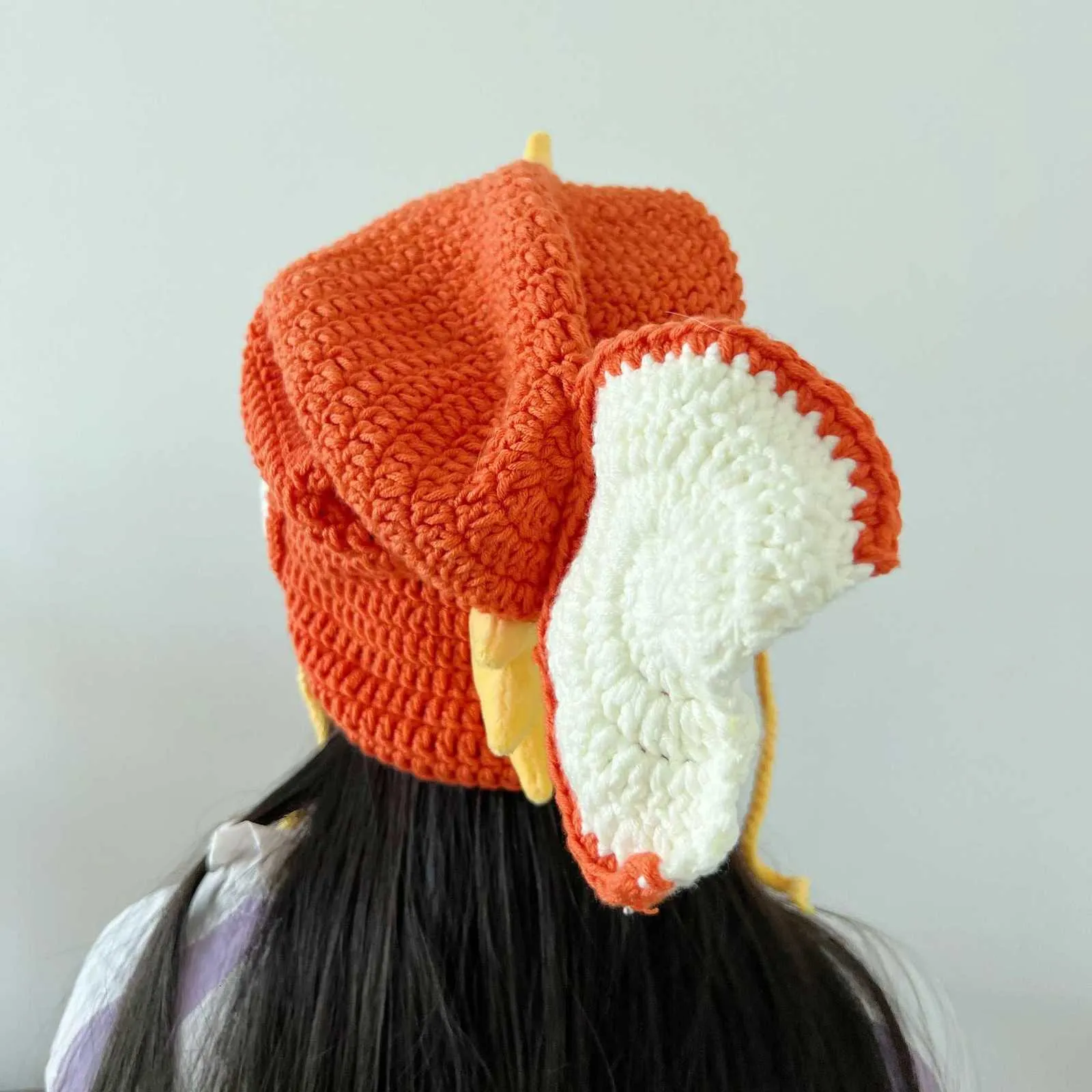 Carp Hat Pattern Handmade Wool Crocheted Carp Head Hat Funny Fish King Warm Pile Hat ...