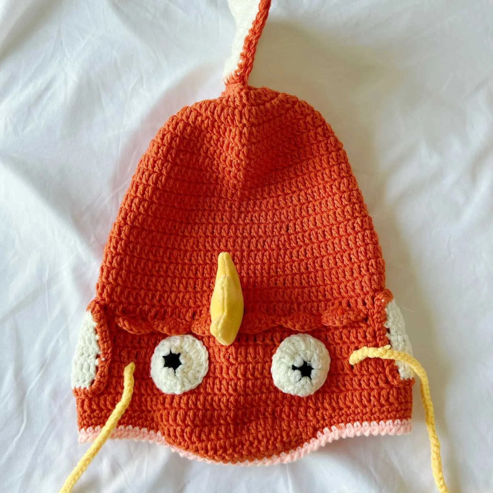 Carp Hat Pattern Handmade Wool Crocheted Carp Head Hat Funny Fish King Warm Pile Hat ...