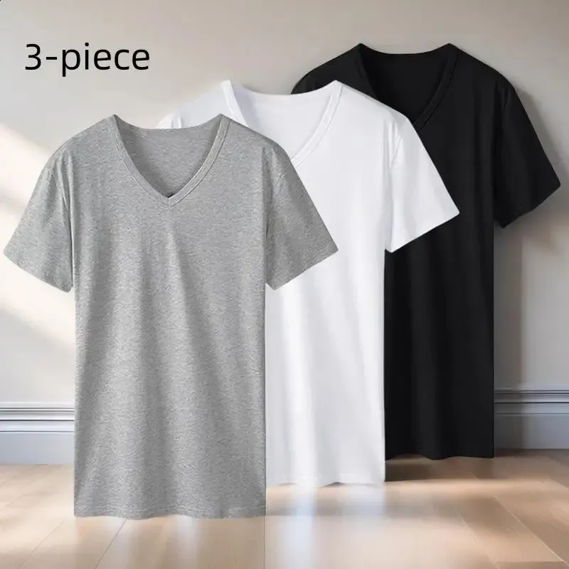 2025 Men's Short Sleeve T-Shirt Loose Breathable Plus Size Top Summer