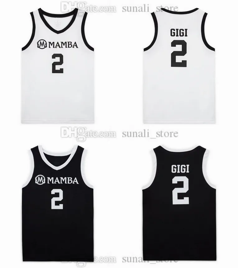 Custom Black And White #2 Mamba Gianna Gigi Bryant Ncaa Basketball