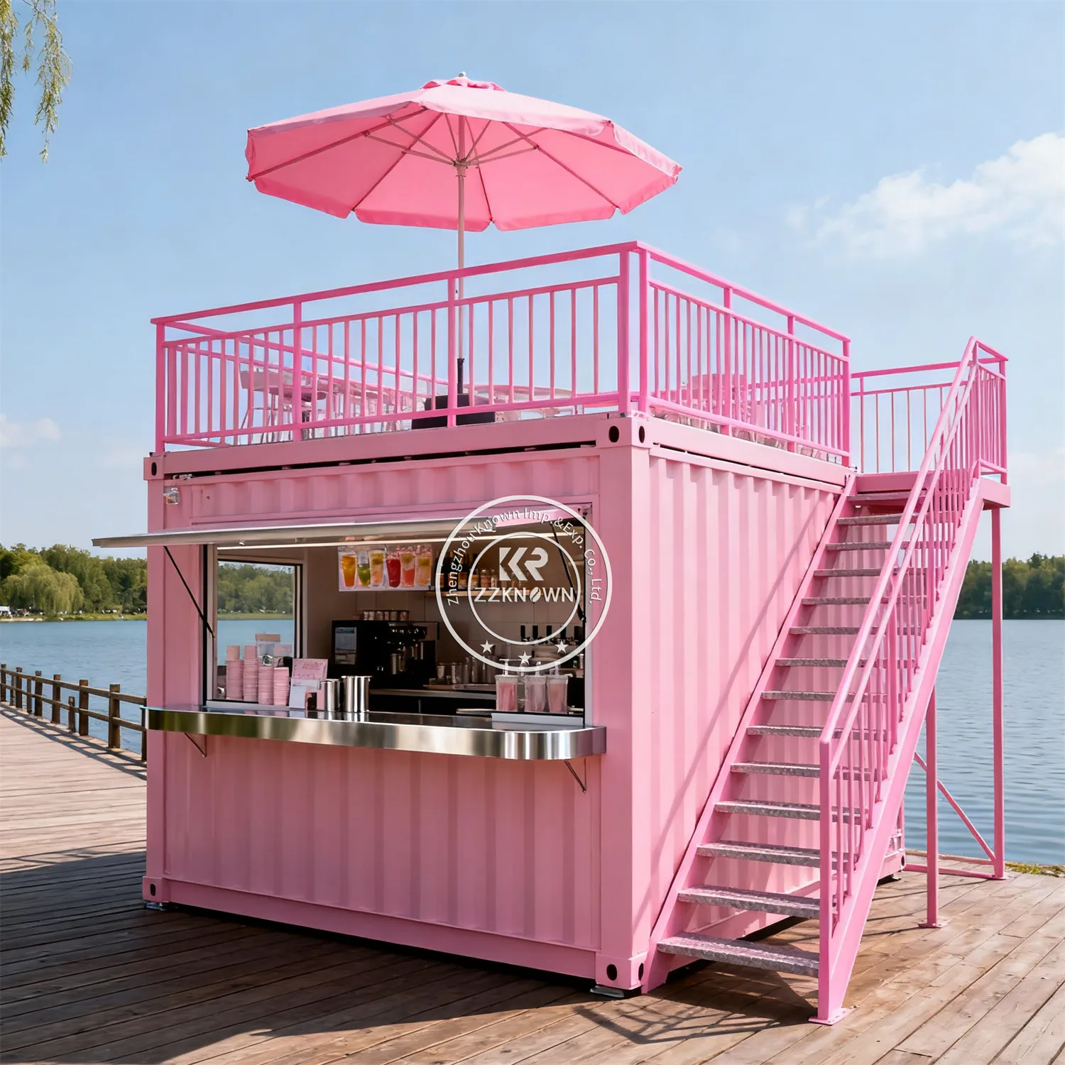 モジュラーコーヒーショップキオスクコンテナ 屋外プレハブスナック 