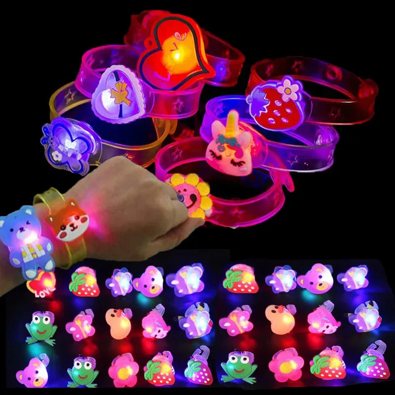 Glowing Bracelets Slap Rings Toy Children Gifts Christmas Party Favor ...