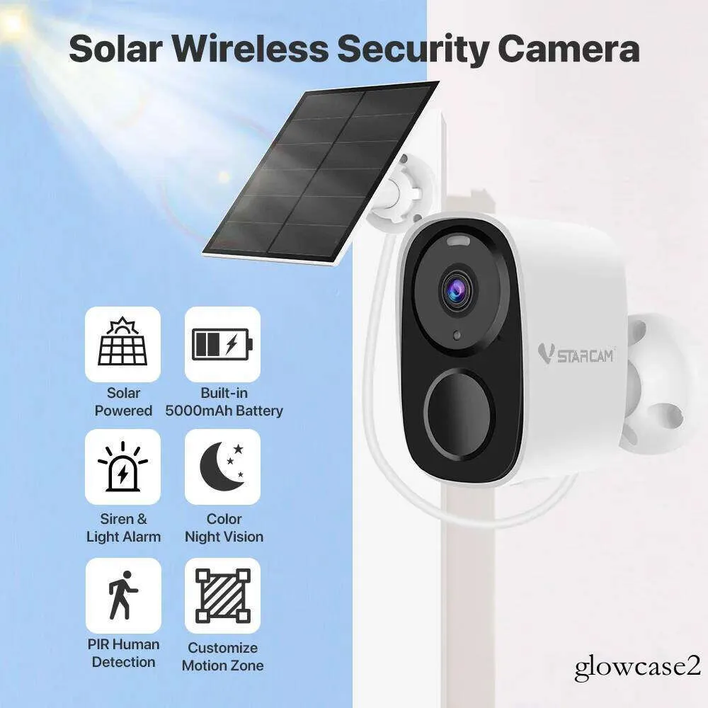 Vstarcam 2K Solar Security Cameras Wireless Outdoor Battery Powered ...