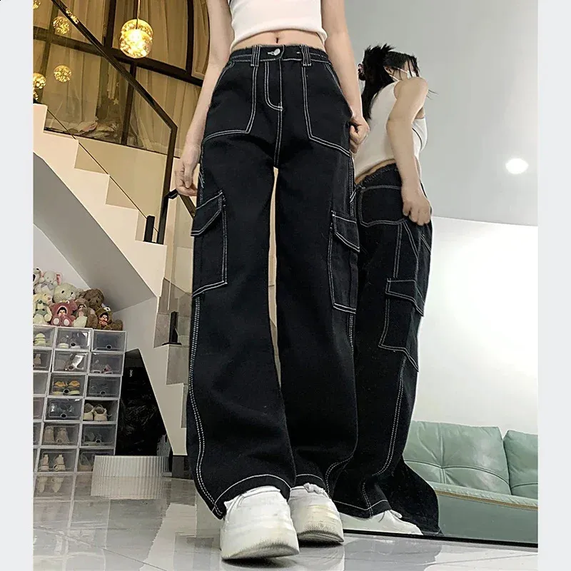 Save Big on Bulk Women's High Waisted Black Pants Women's Retro High  Waisted Denim Pants Baggy Straight Leg, Wide Leg, Casual Black Trousers  Best