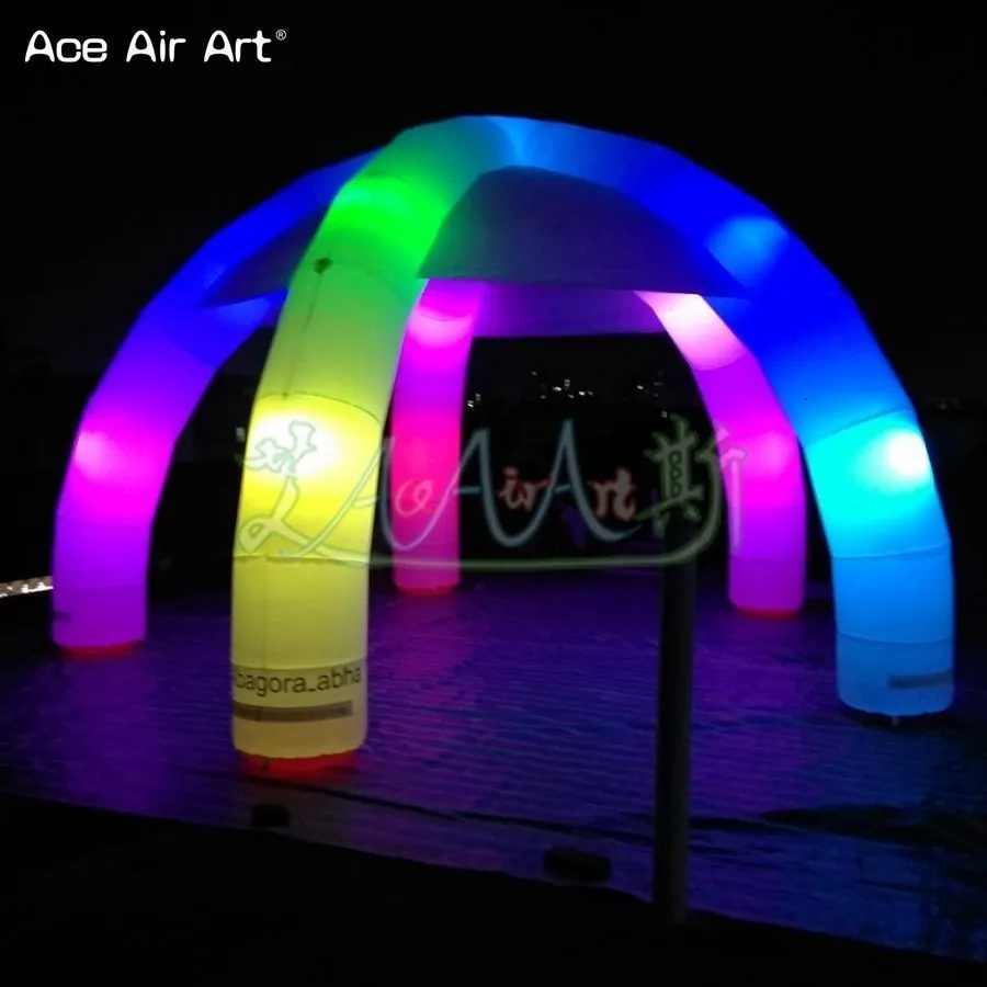 Giant Inflatable Spider Tent with RGB Colorful LED Lights, 4 Legs ...