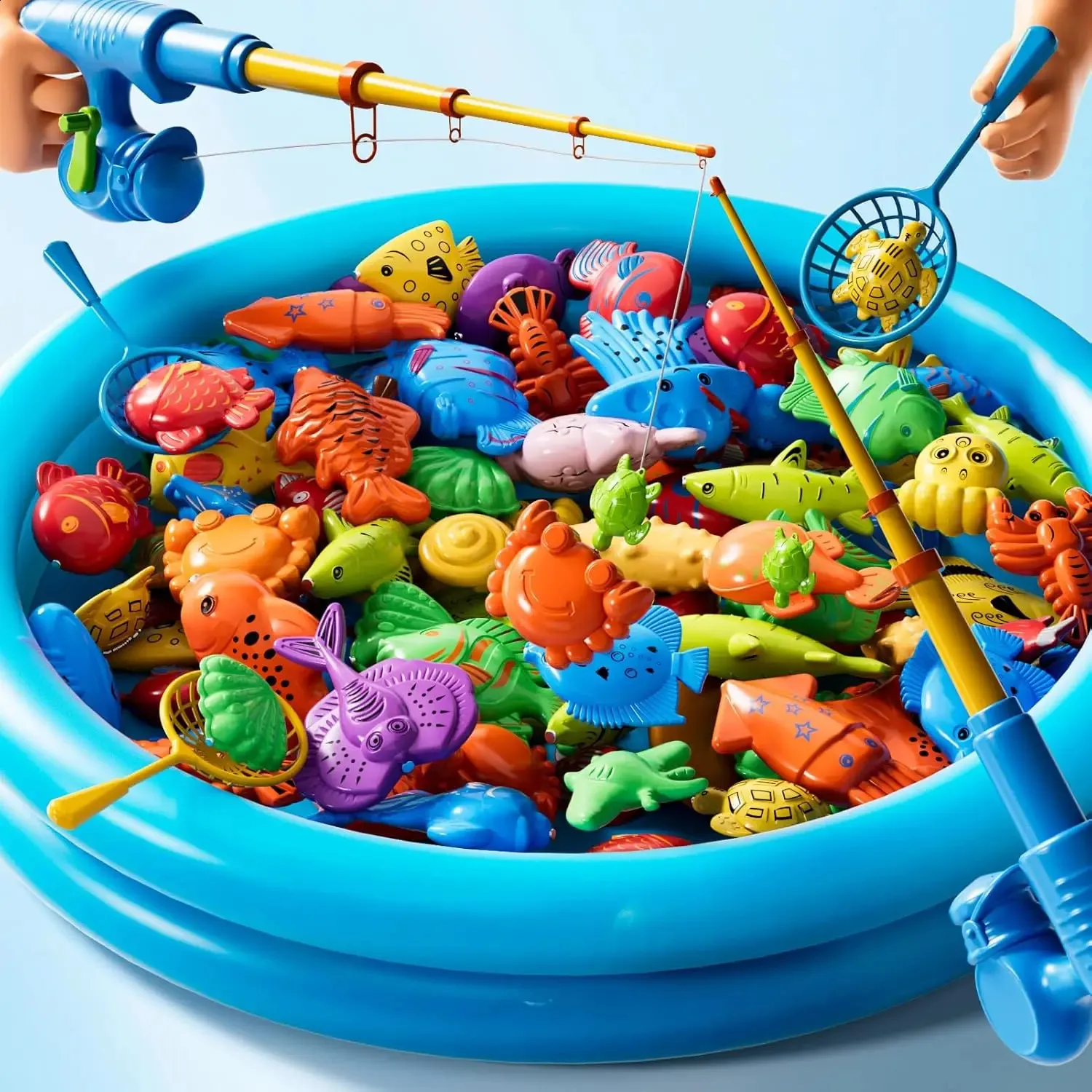 Jeu de pêche magnétique - Requins 26 pièces - 4 cannes - 2–6 ans - Boîte de rangement - Sport