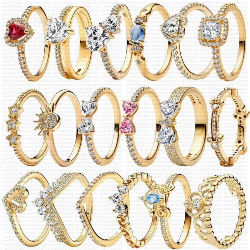 Designer Gold Heart Amazon Ring For Women Princess Crown Amazon Ring ...