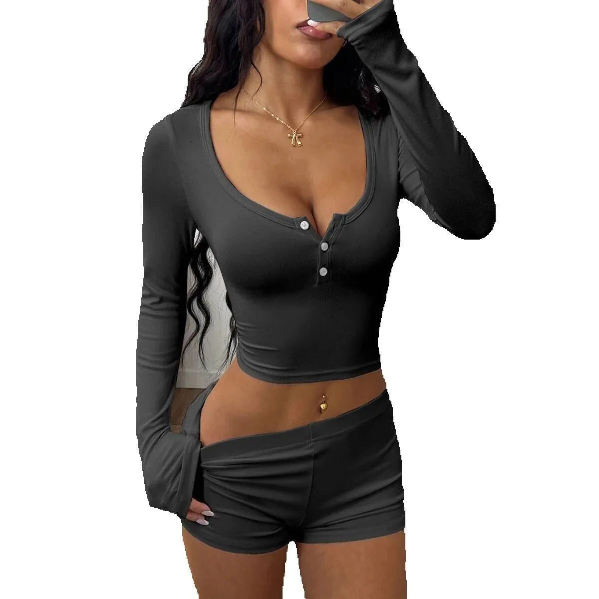 Donna Stile Americano Abbigliamento 2025 European E Americano Summer Nuovo  Stile Stile Sporty Hot Girl, image size:1200x1200