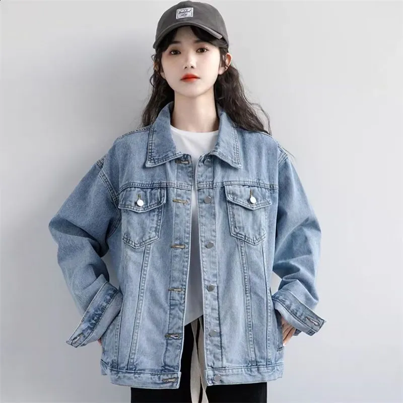 Ladies Jackets Tunic Length Denim Jacket Women's Plus Size Long