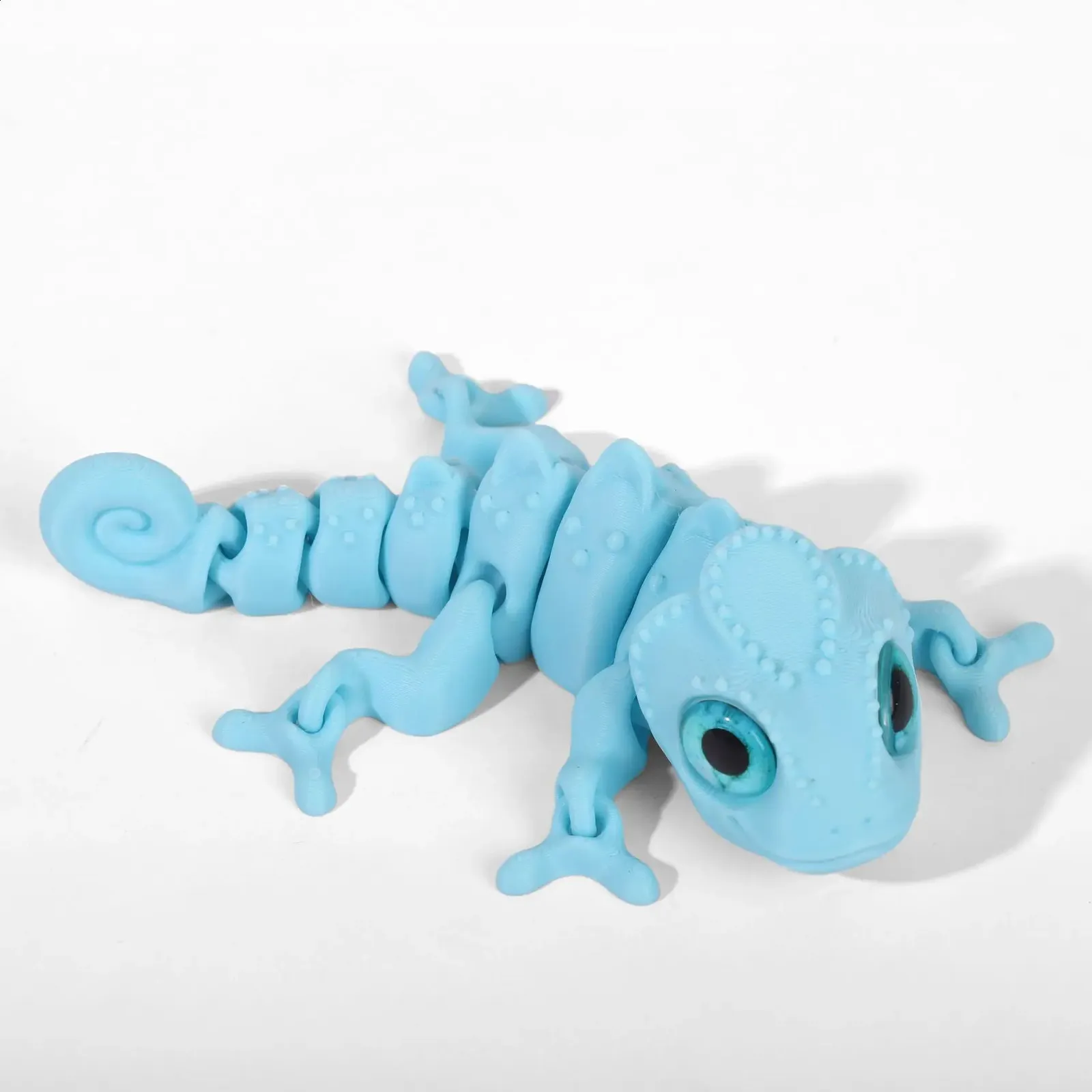 Camaleonte Stampato In 3D Con Movimento – Statua Flessibile In ABS, Cambia Colore Con La Luce, 14x5,8 Cm