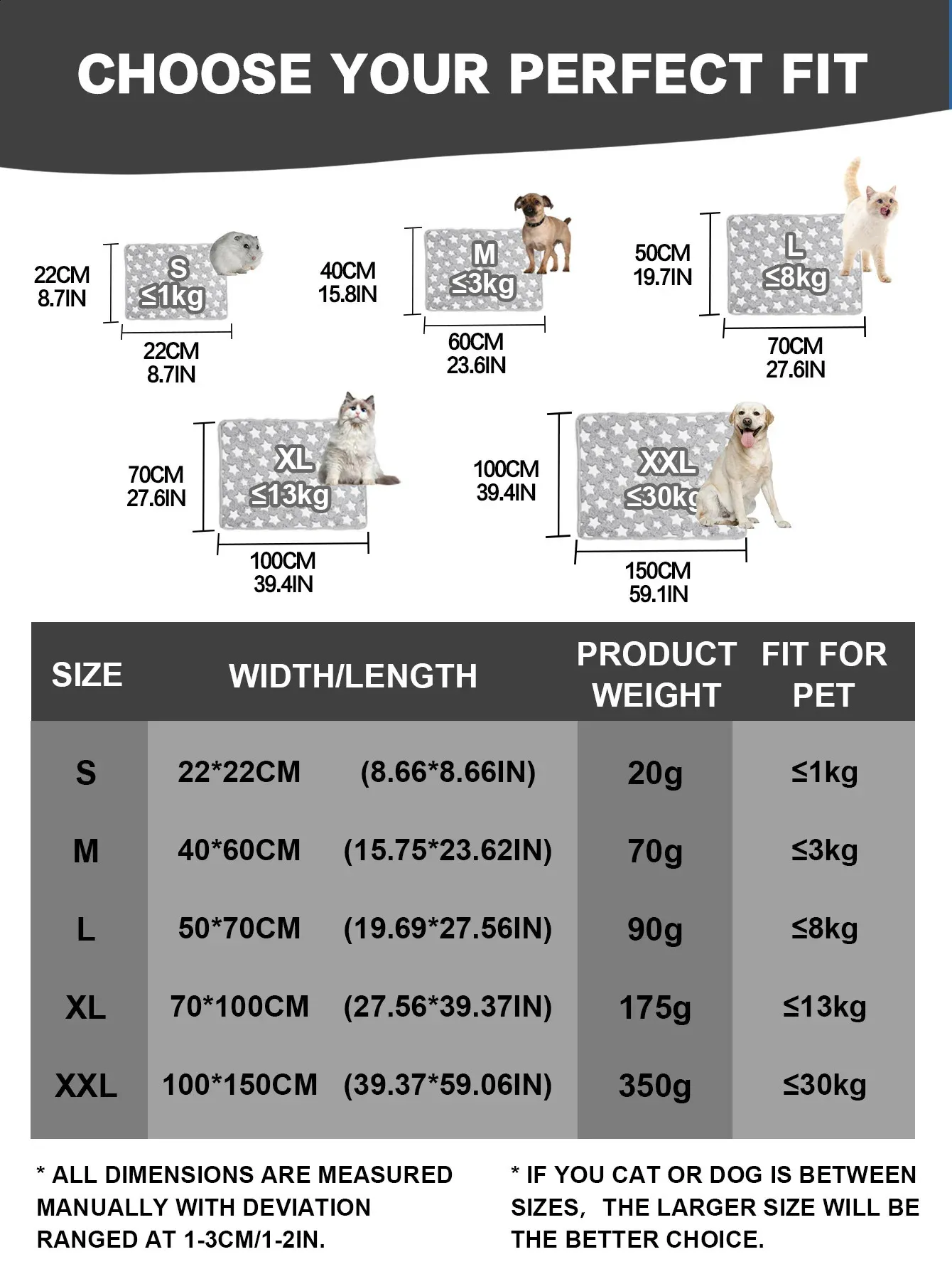 Omtofo 5 stuks pluche hondendeken, flanel, wasbaar, kattendeken, voor kleine en middelgrote puppy's en kittens, dieren met print, grijs (60 x 40 cm