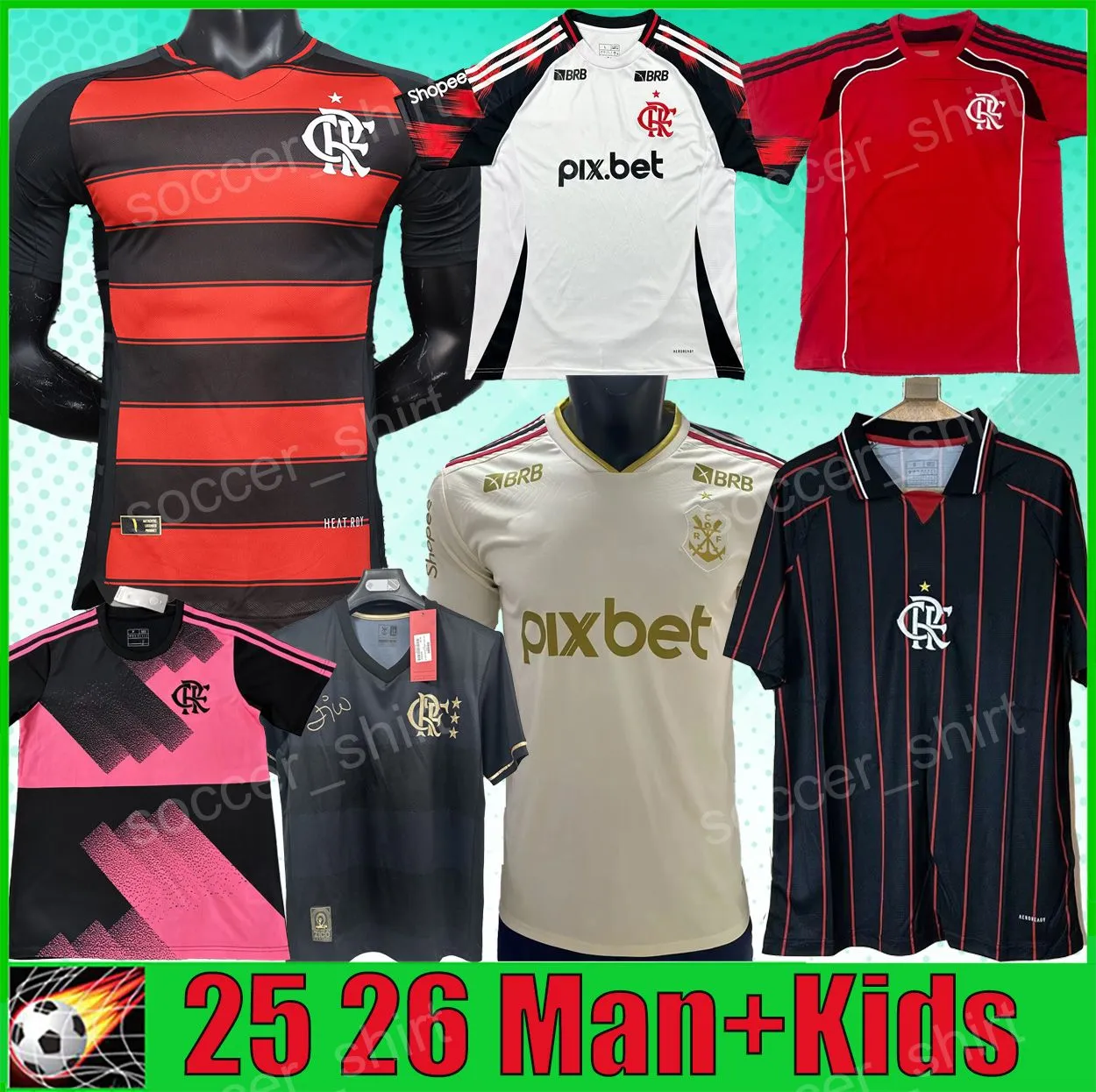 Save Big on Bulk Brazil 2025 Jersey Flamengo Soccer Jersey 2024 Arrascaeta,  Ribeiro, Gabi, Henrique, David Luiz, Pedro, Gerson Men's, Kids, Training, 