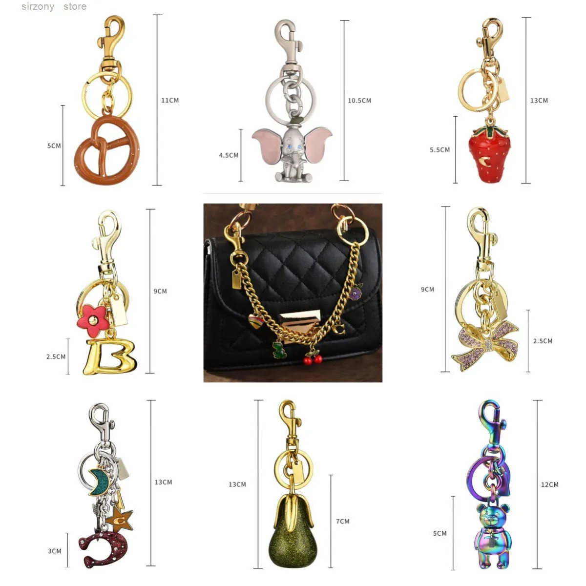 Newest Fashion Women's Cherry Resin Keyring Bag For Life Charm ...