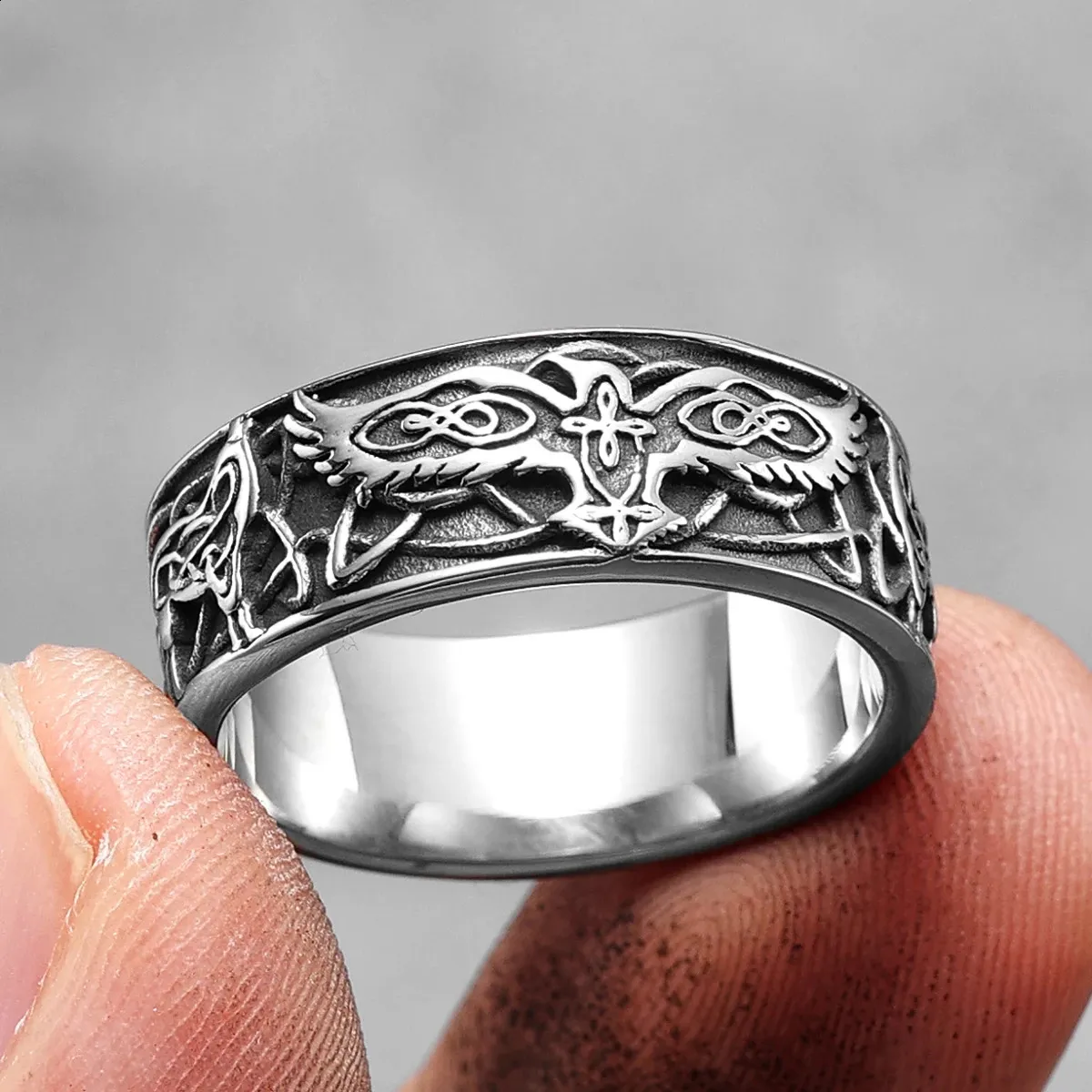 Phoenix Totem Ring for Men, 316L Stainless Steel Auspicious Rings ...