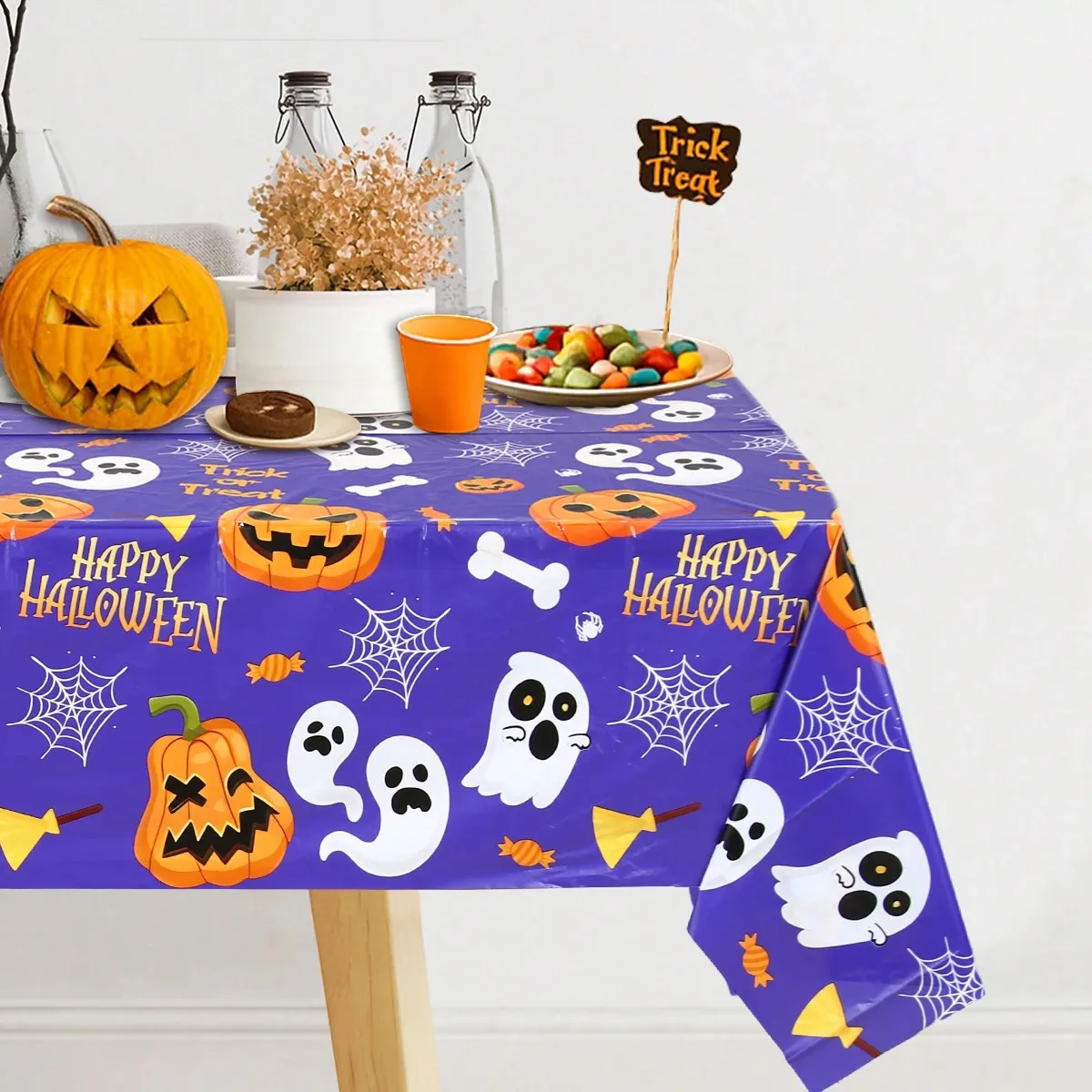 INGJIA Halloween Nappe, Nappe De Décoration D'halloween, Nappe De