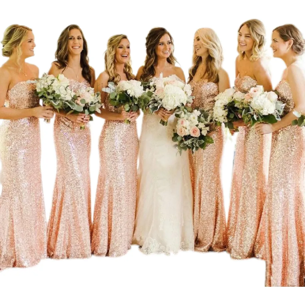 rose gold bridesmaid dresses amazon Rose Gold Sequins Mixed Style Bridesmaid Dresses, PB179 main image 0