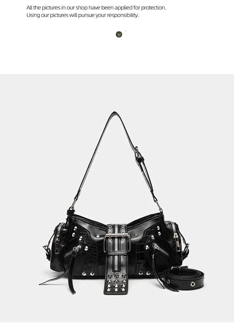 バッグ archive 00s Y2K Studded Tote Bag mini Mini Y2K Shoulder Bag for Men with Large Capacity Multi-pocket