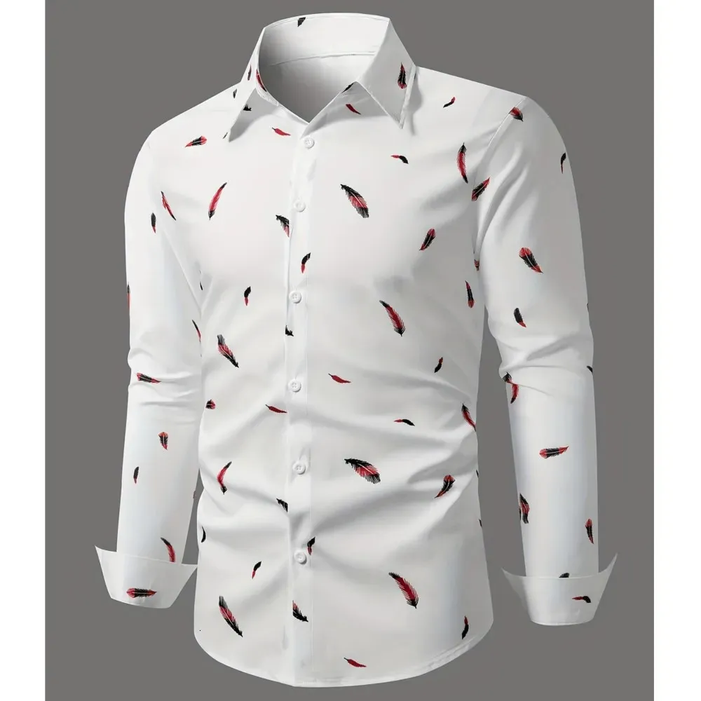 mens butterfly dress shirt Men's butterfly print shirt, tight shirt, men's long sleeve shirt, 2021 cotton e