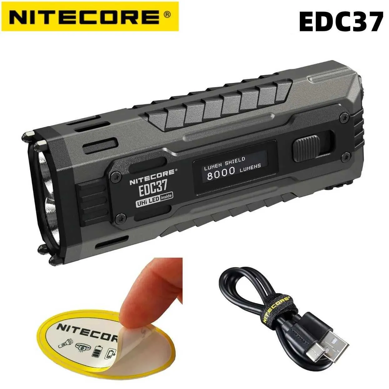 Nitecore EDC37 El Feneri 8000LM USBC Şarj Edilebilir Yi TL3