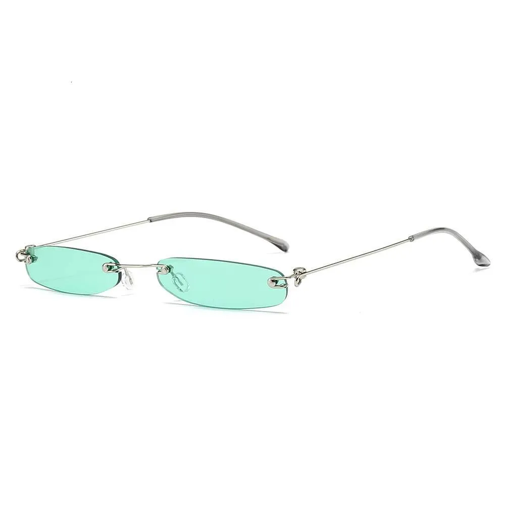 8082 Custom Ultra Light Oval Rimless Sunglasses Small Vintage Mini ...