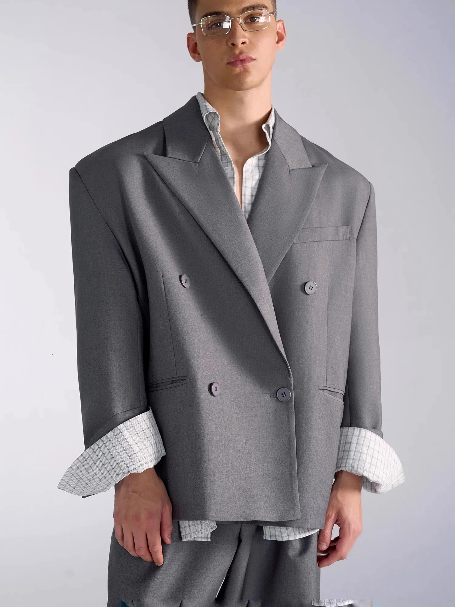 Mauroicardi Spring Autumn Oversized Grey Blazers For From 56,44