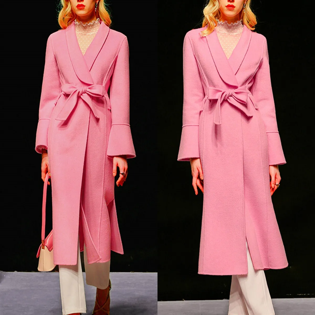 Womens Pink Long Coat Warm Tailored Blazer Jacket... From Personaltailored, Rs.9,918.72