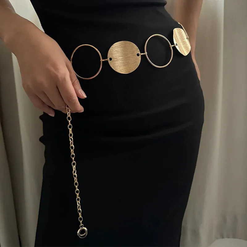 Metal Waist Gold Chain Belt Round Irregular Body Chain  Accessory Boho Belt Punk 61K6pAO1JKL._AC_UY300_.jpg main image 2