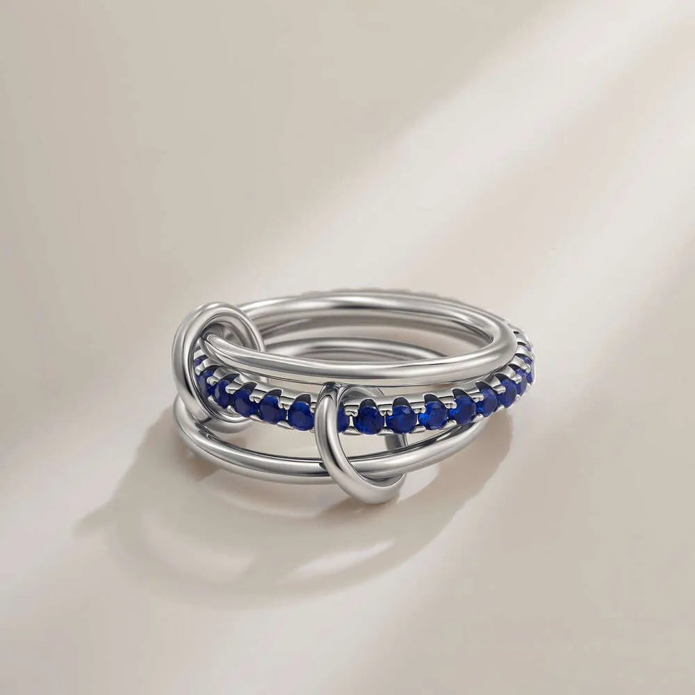 Anello designer tre cerchi zirconi oro anello impilabile trendy_voghion.com