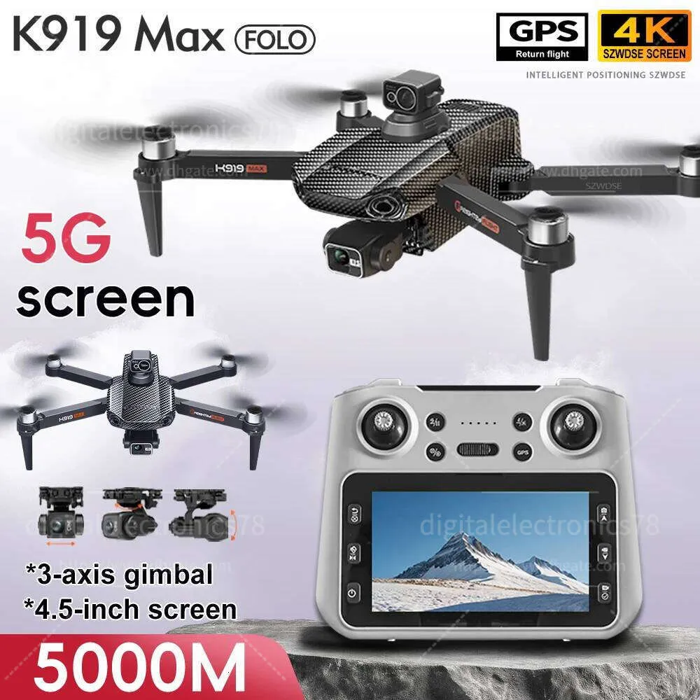 Drone M5 Max 8K HD 5G Pro Caméra Grand Angle 360° GPS Brushless RC Quadrirotor