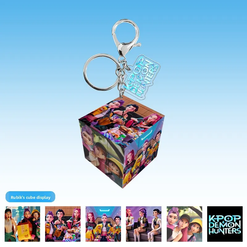 Kpop Demon Hunters Personalized Rubik's Cube 3x3x3 Keychain Puzzle