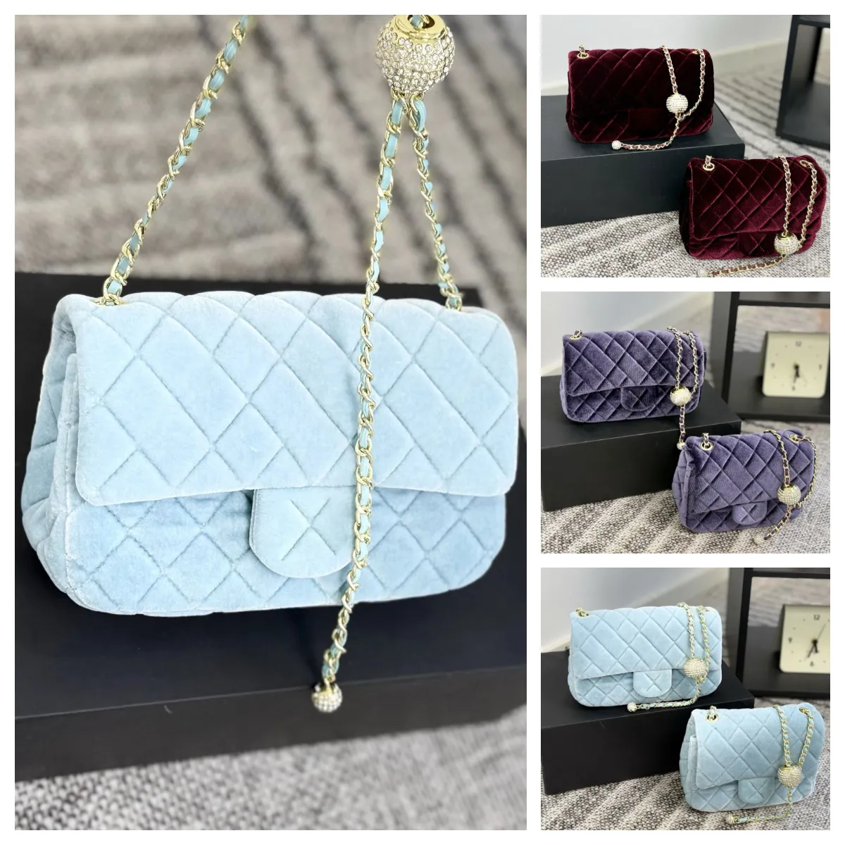 Borsa A Tracolla In Velluto A Coste Con Motivo Fragola – Tote Bag Donna 20x18 Cm, Tracolla Regolabile