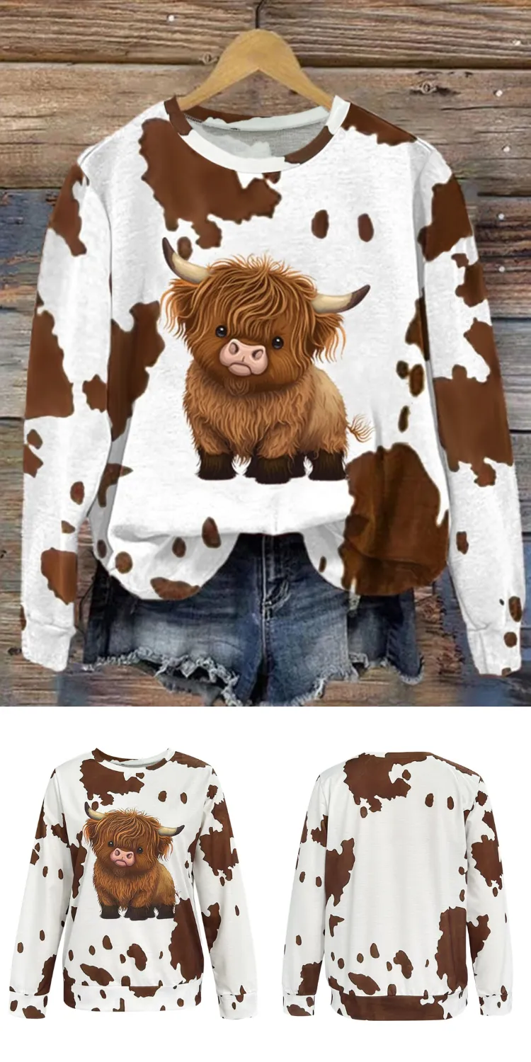 Cute Cow Print Women's Hoodie
