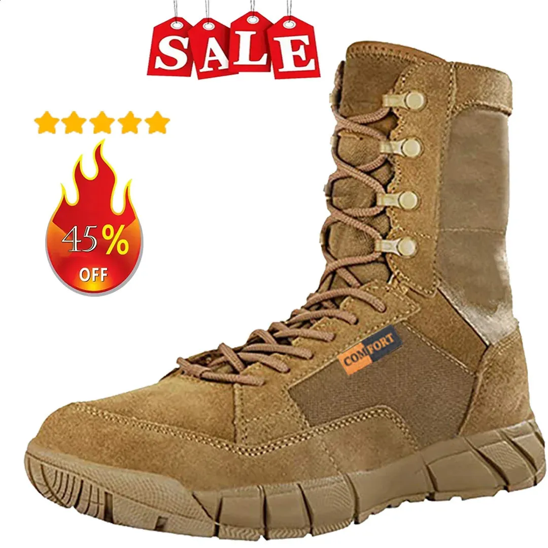 Mens Lightweight Tactical Combat Boots, Waterproof... From  display picture 3