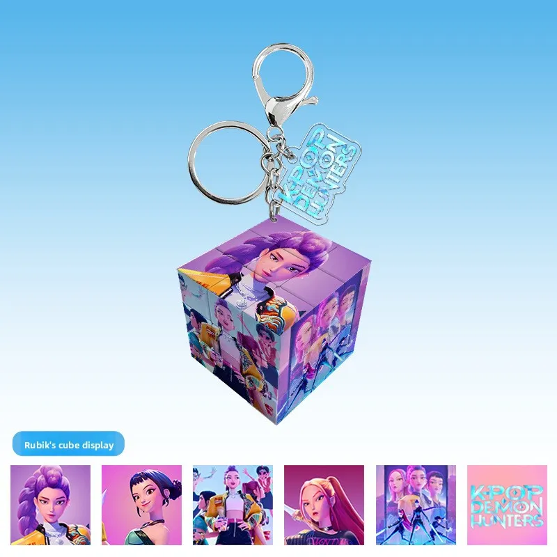 Kpop Demon Hunters Personalized Rubik's Cube 3x3x3 Keychain Puzzle