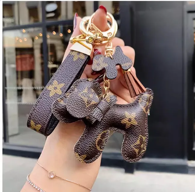 High-End Personalized Leather Keychain for Women, Creative Puppy Car ...