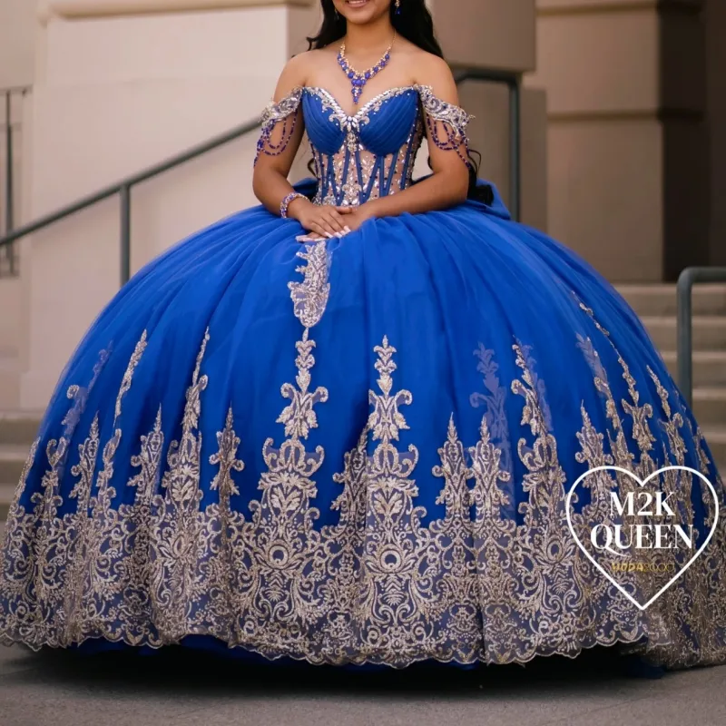Royal Blue Quinceanera Dresses Off Shoulder Ball... From Zaomeng321, $277.39
