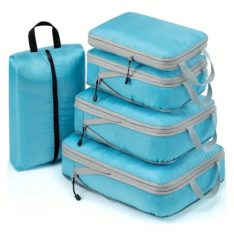 Foldable Travel Compression Packing Travel Packing Cube Set For Clothes ...