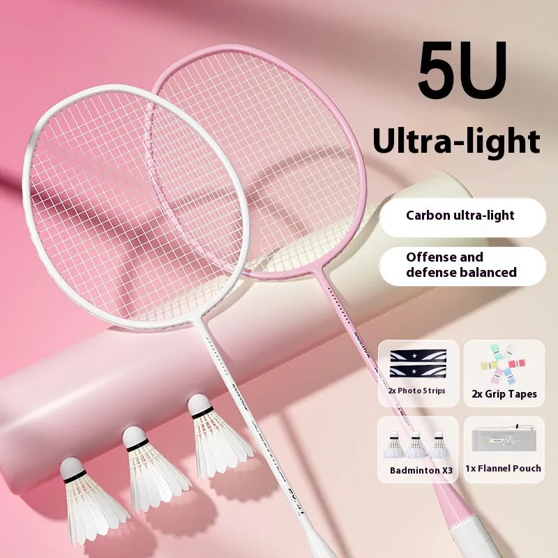 Print 5u Racket Ultralight 5U Carbon Fiber Badminton Rackets With... From Dekester, $53 ...